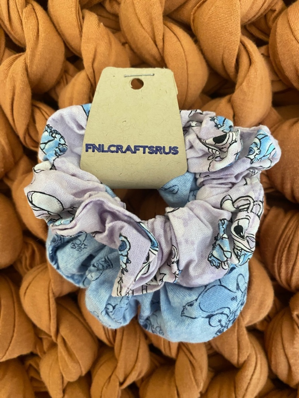 Handmade Disney Stitch and Angel 2-Pack Scrunchies